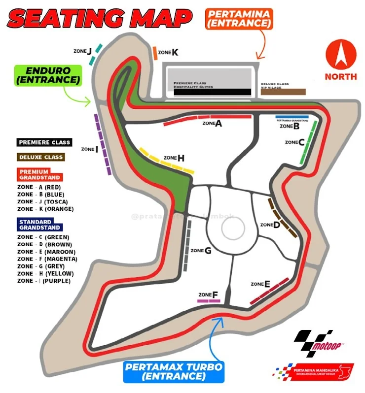 Pertamina Mandalika Circuit Seating Map